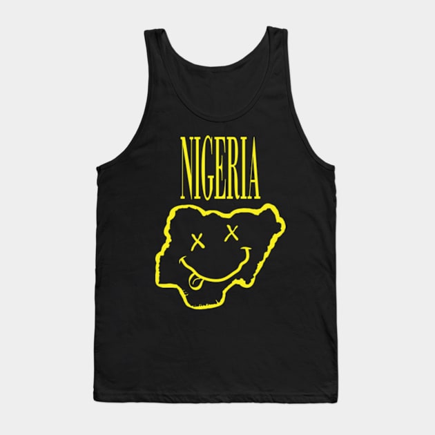 Vibrant Nigeria x Eyes Happy Face: Unleash Your 90s Grunge Spirit! Tank Top by pelagio